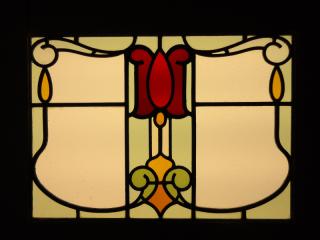 Antique Art Nouveau leaded glass
