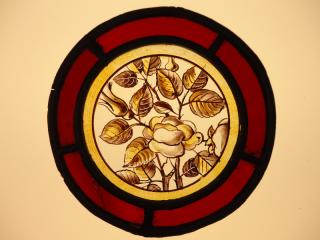 Antique hand painted stained glass