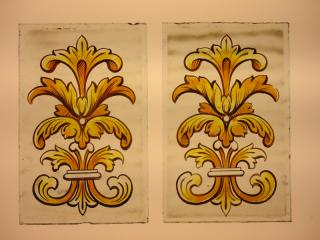 Hand painted antique stained glass